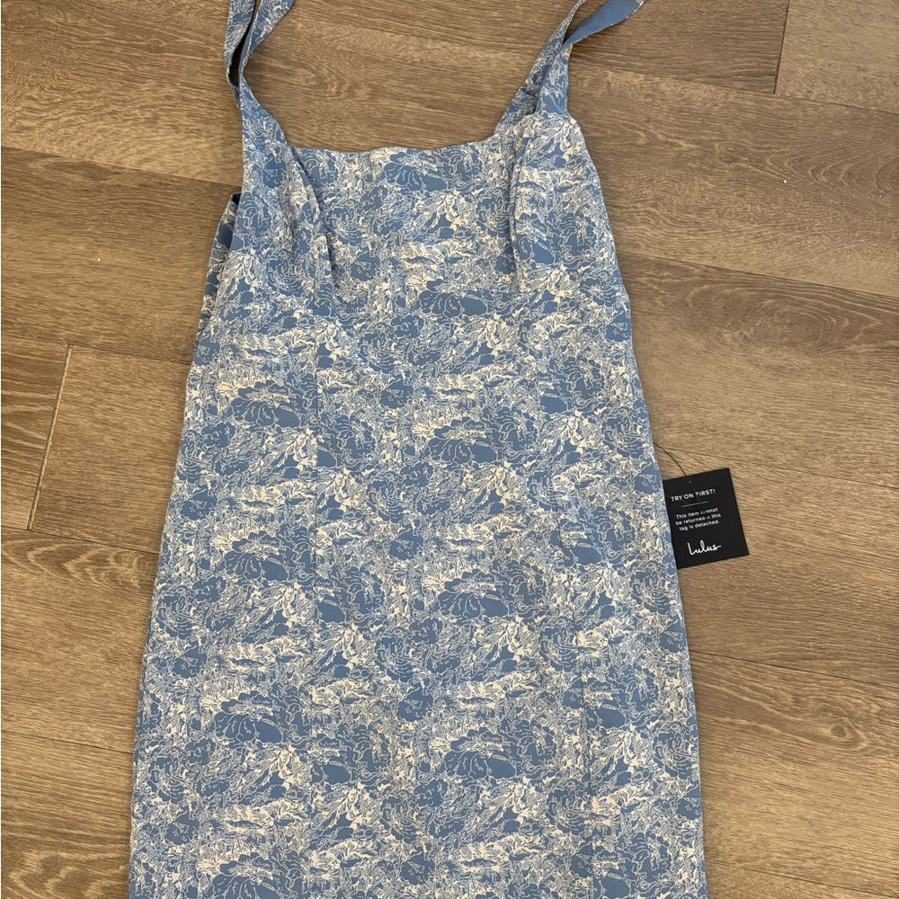 Lulu's Blue and White Patterned Dress